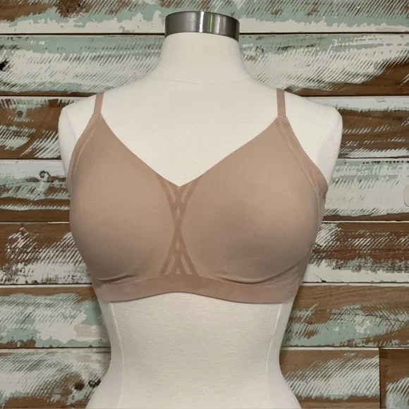 HONEYLOVE Silhouette Bra Size Medium Sand Wireless Adjustable Unlined EUC - Picture 1 of 6